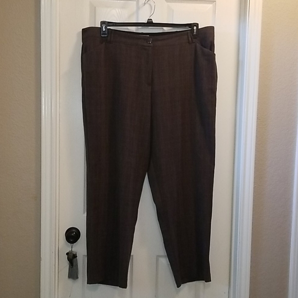 Dress Barn Brown Plaid Slacks Size 22